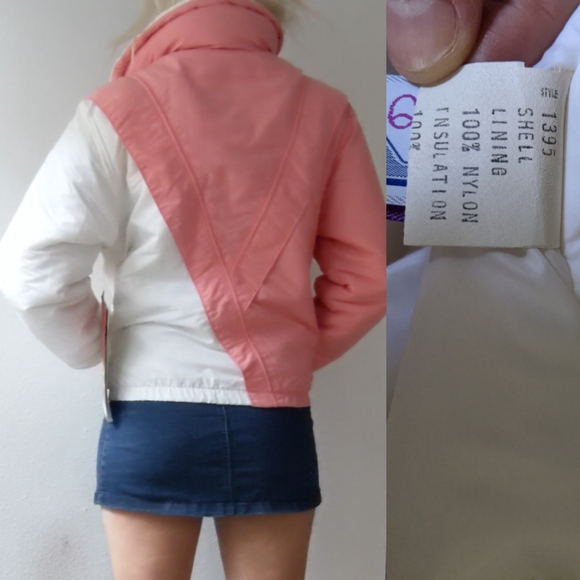 Nwt vintage peach fuzz PASTEL puffer by 80s Serac copied by Perfect Mome… - Picture 3 of 9